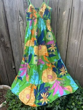 Speed Control Boho Festival Floral Maxi Sun Dress Size Medium